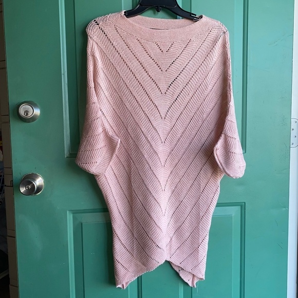 CCK style ladies size large crochet long sweater peach color - Picture 1 of 6